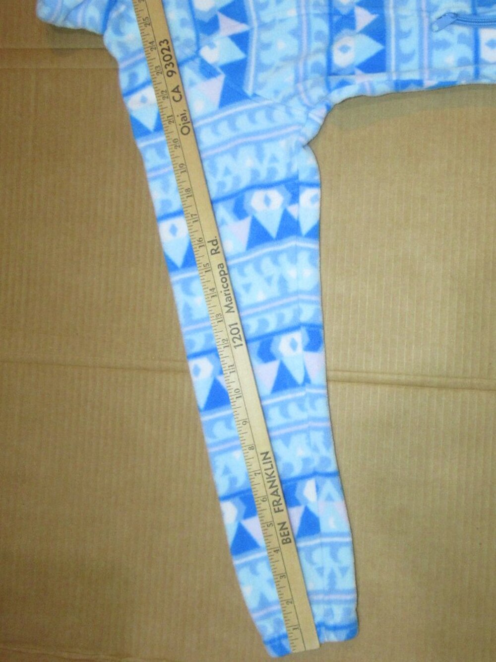Columbia Blue Geometric Print Fleece Zip-Up Jacket | Size XS - Picture 6 of 9